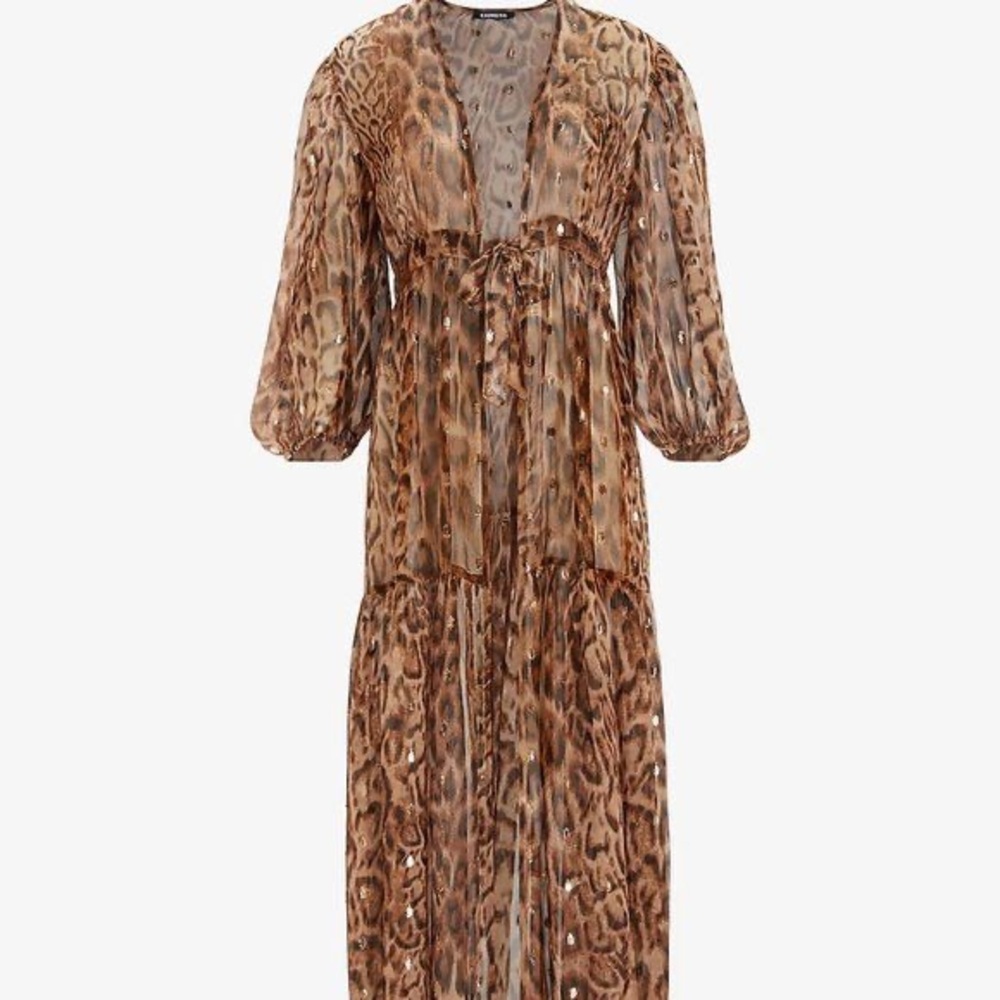 NWOT Express Sheer Maxi Dress Old Money Coverup Duster - Picture 1 of 11